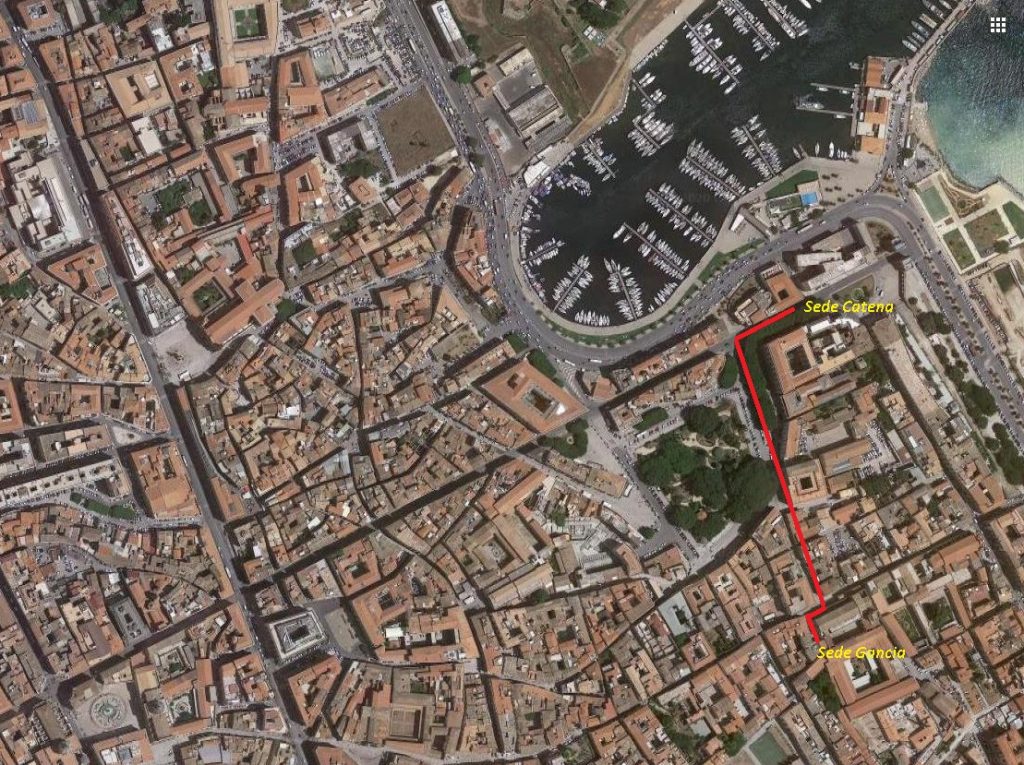 Mappa centro storico di Palermo - le due sedi dell'Archivio
