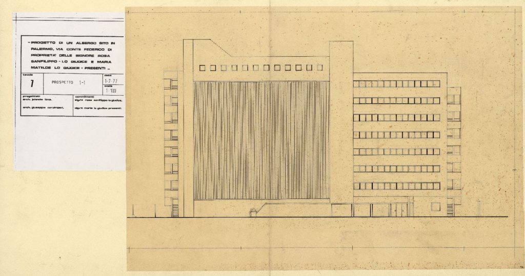 Progetto di un albergo sito in Palermo, Archivio di Stato di Palermo, fondo Lima